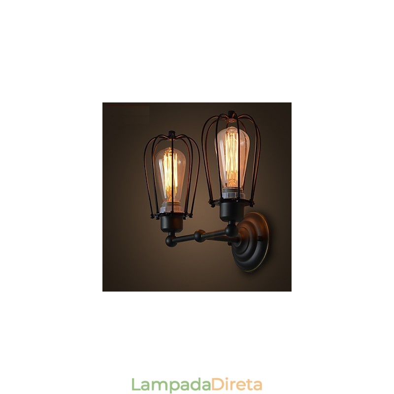 Loft American Country Iron Art Antique Wall Lamp Indústria Luzes