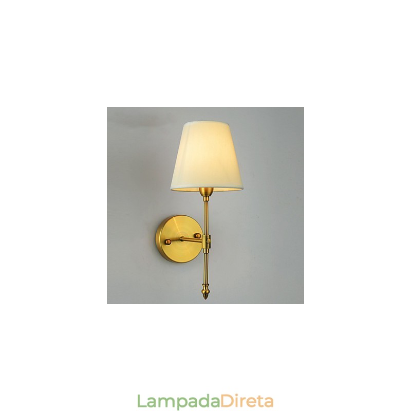 Luminárias de parede clássicas para quarto, luminárias de parede simples de metal para sala de estar, bar, café, corredor, varanda, luminária de parede