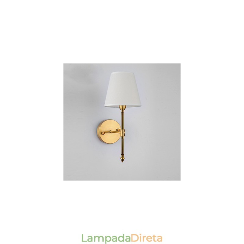 Luminárias de parede clássicas para quarto, luminárias de parede simples de metal para sala de estar, bar, café, corredor, varanda, luminária de parede