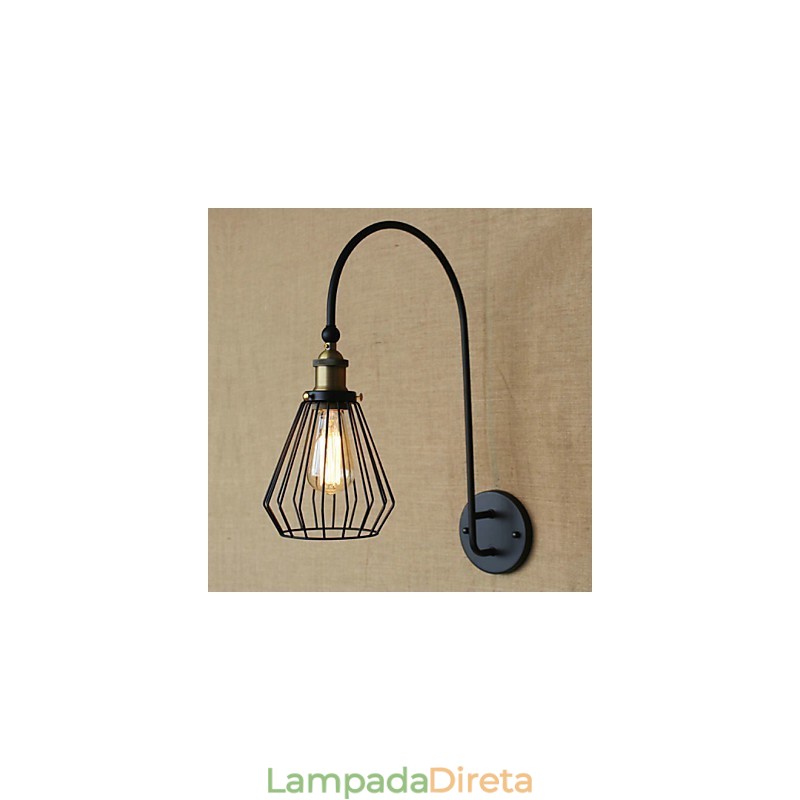 Luminária de parede decorativa grande de cabeça única, estilo nórdico mediterrâneo, retrô, criativa e moderna