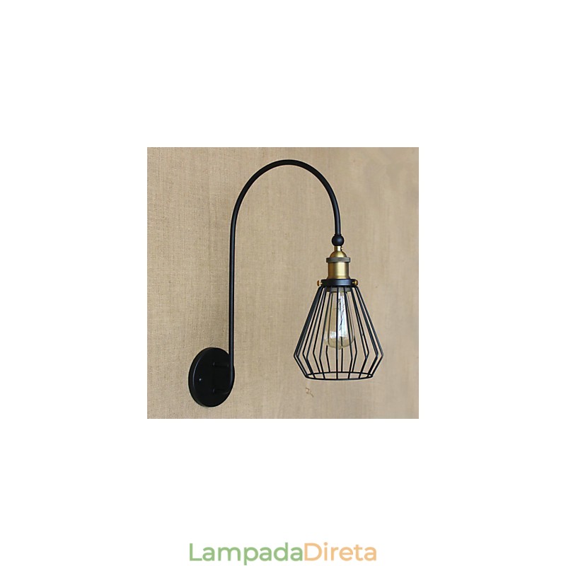 Luminária de parede decorativa grande de cabeça única, estilo nórdico mediterrâneo, retrô, criativa e moderna