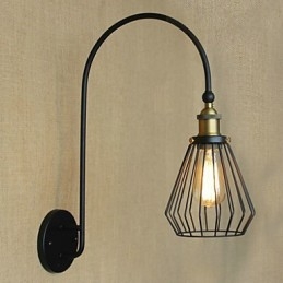 Luminária de parede decorativa grande de cabeça única, estilo nórdico mediterrâneo, retrô, criativa e moderna