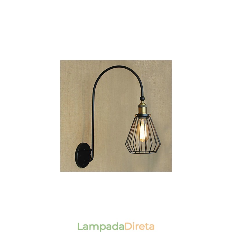 Luminária de parede decorativa grande de cabeça única, estilo nórdico mediterrâneo, retrô, criativa e moderna