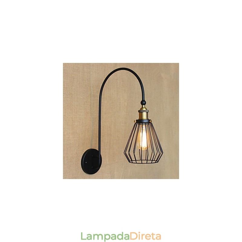 Luminária de parede decorativa grande de cabeça única, estilo nórdico mediterrâneo, retrô, criativa e moderna