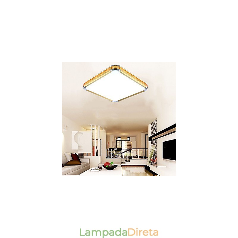 Luminária embutida de acrílico moderna de luxo com luz ajustável dourada ou prateada, você pode escolher