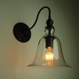 Luminária de parede vintage One Light Aço e vidro