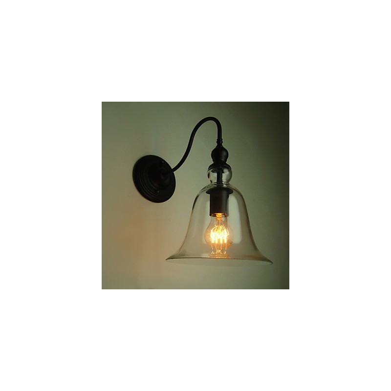 Luminária de parede vintage One Light Aço e vidro