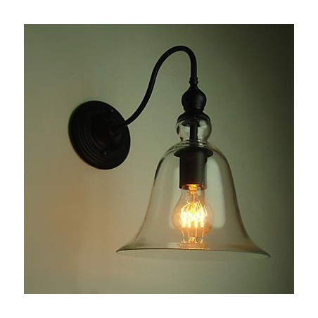 Luminária de parede vintage One Light Aço e vidro Luminária de parede vintage One Light Aço e vidro