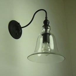 Luminária de parede vintage One Light Aço e vidro