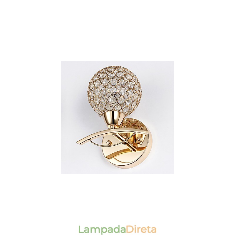 Apliques de parede Luminárias de parede de leitura Cristal Mini Estilo Moderno Contemporâneo Metal