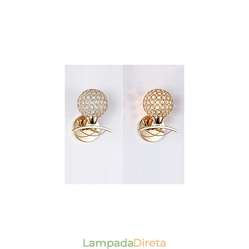 Apliques de parede Luminárias de parede de leitura Cristal Mini Estilo Moderno Contemporâneo Metal