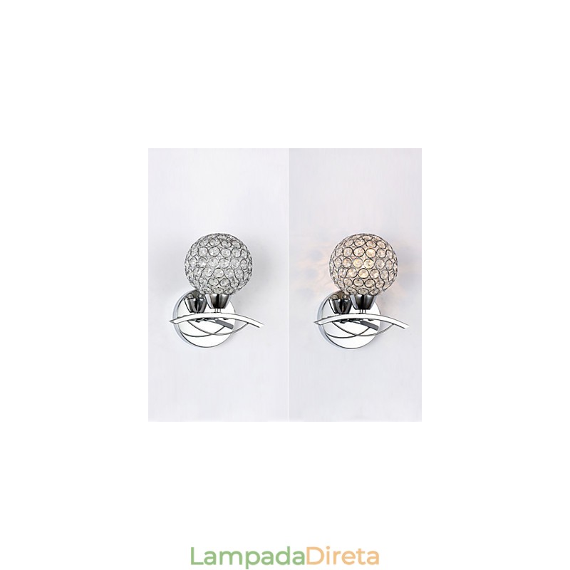 Apliques de parede Luminárias de parede de leitura Cristal Mini Estilo Moderno Contemporâneo Metal