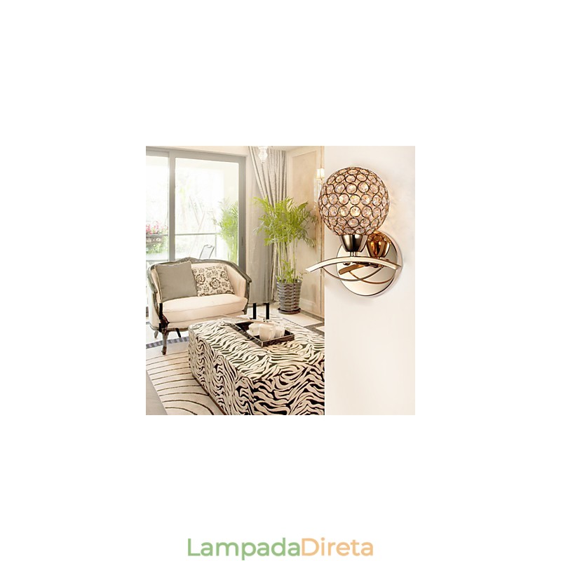 Apliques de parede Luminárias de parede de leitura Cristal Mini Estilo Moderno Contemporâneo Metal