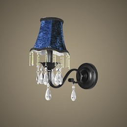 Luminária de parede de cristal com abajur de tecido mais vendida na Europa e nos EUA