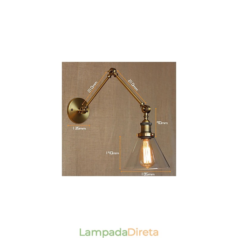 Loja Vintage Retro Exclusivamente Design Moderno Bronze Igreja Lobby Decorado Quarto Luminária de Parede