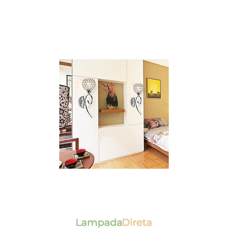 Apliques de parede Luminárias de parede de leitura Cristal Mini Estilo Moderno Contemporâneo Metal