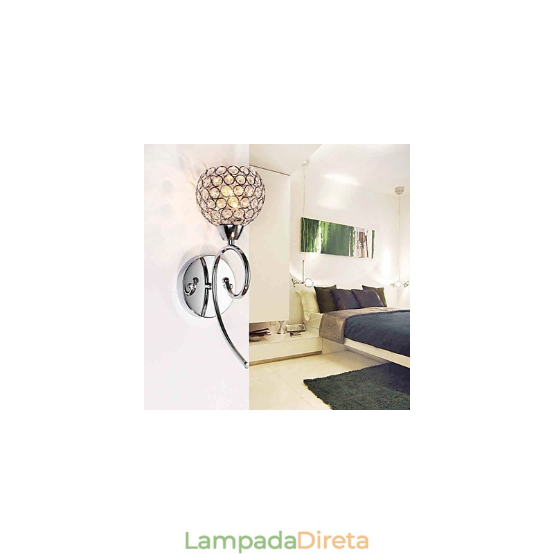 Apliques de parede Luminárias de parede de leitura Cristal Mini Estilo Moderno Contemporâneo Metal