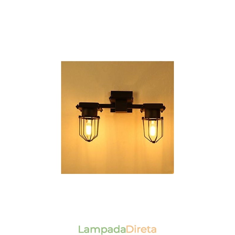 Luminária de parede em ferro forjado, escada para corredor, cabeceira de cama