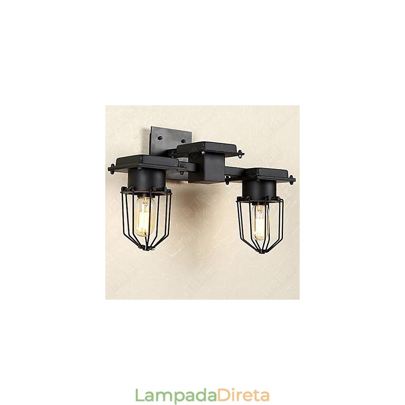Luminária de parede em ferro forjado, escada para corredor, cabeceira de cama