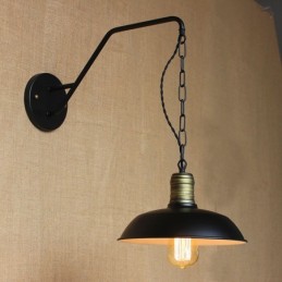 Luminária de parede de personalidade simples e criativa, corrente da indústria, luminária de parede de cabeceira de quarto de corredor de ferro retrô americana