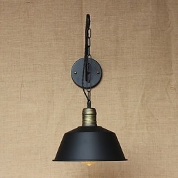 Luminária de parede de personalidade simples e criativa, corrente da indústria, luminária de parede de cabeceira de quarto de corredor de ferro retrô americana