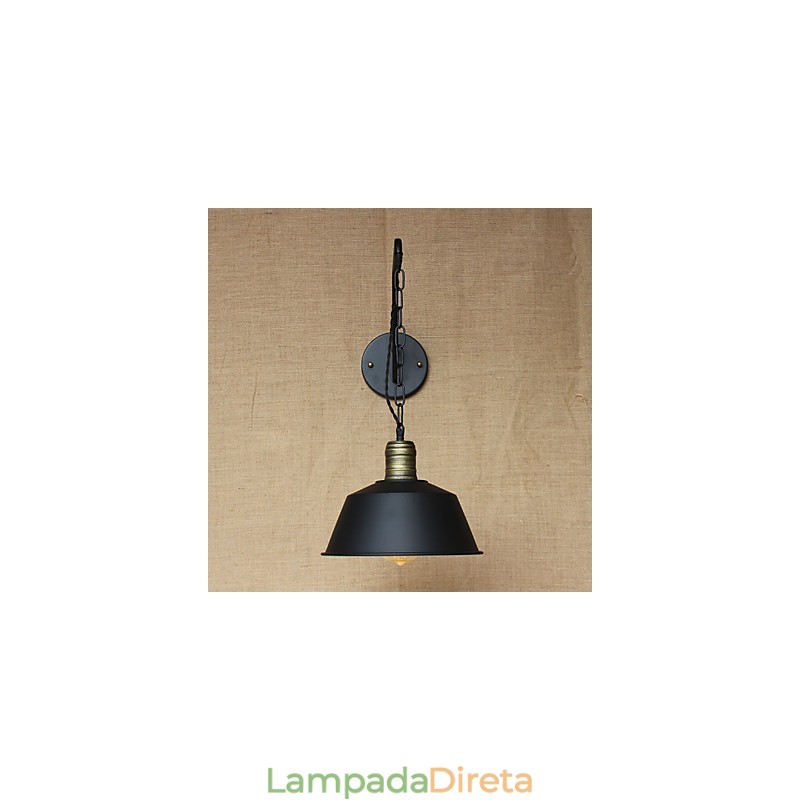 Luminária de parede de personalidade simples e criativa, corrente da indústria, luminária de parede de cabeceira de quarto de corredor de ferro retrô americana