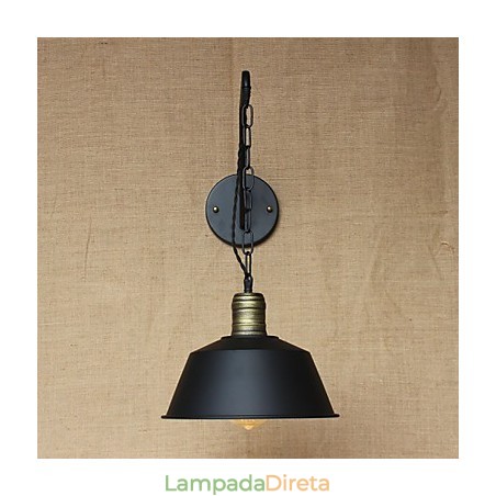 Luminária de parede de personalidade simples e criativa, corrente da indústria, luminária de parede de cabeceira de quarto de corredor de ferro retrô americana Luminária de parede de personalidade simples e criativa, corrente da indústria, luminária de parede de cabeceira de quarto de corredor de ferro retrô americana