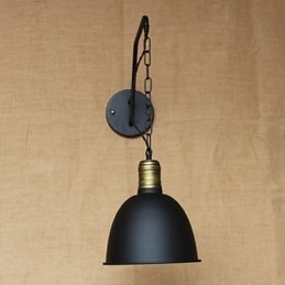Luminária de parede de personalidade simples e criativa, corrente da indústria, luminária de parede de cabeceira de quarto de corredor de ferro retrô americana