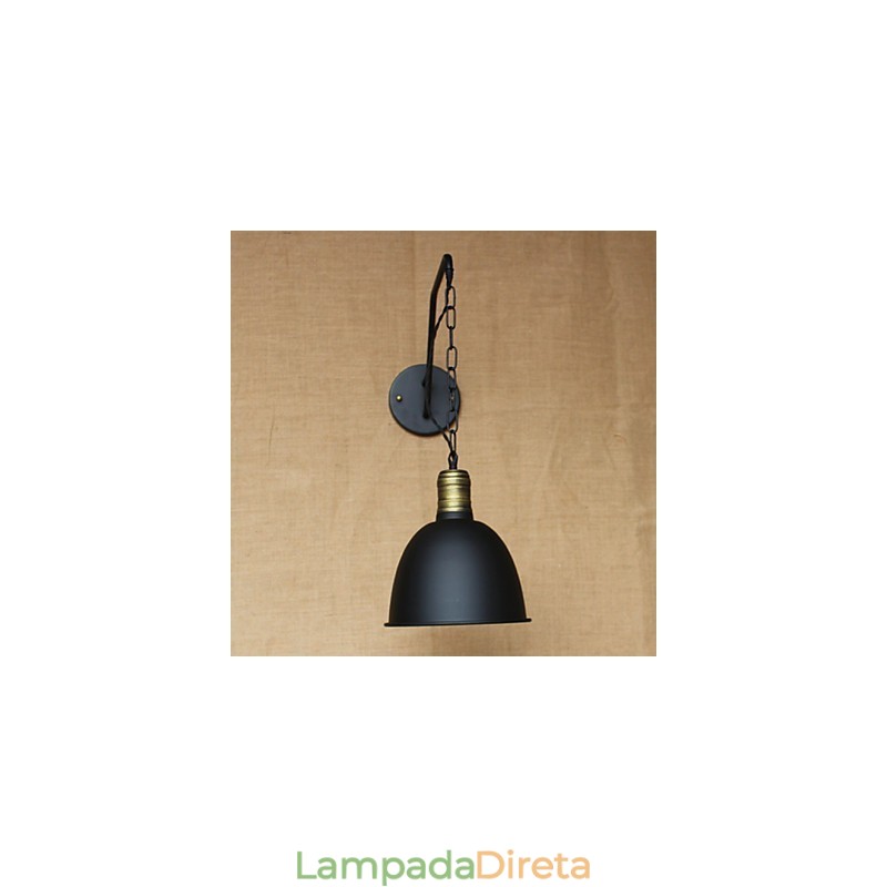 Luminária de parede de personalidade simples e criativa, corrente da indústria, luminária de parede de cabeceira de quarto de corredor de ferro retrô americana