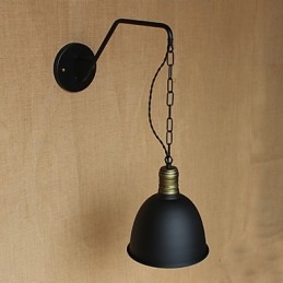 Luminária de parede de personalidade simples e criativa, corrente da indústria, luminária de parede de cabeceira de quarto de corredor de ferro retrô americana