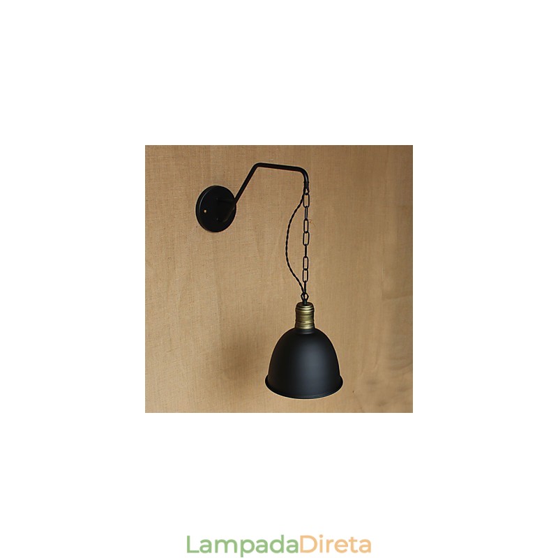Luminária de parede de personalidade simples e criativa, corrente da indústria, luminária de parede de cabeceira de quarto de corredor de ferro retrô americana