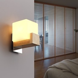 Apliques de parede Mini Estilo Moderno Contemporâneo Madeira Bambu