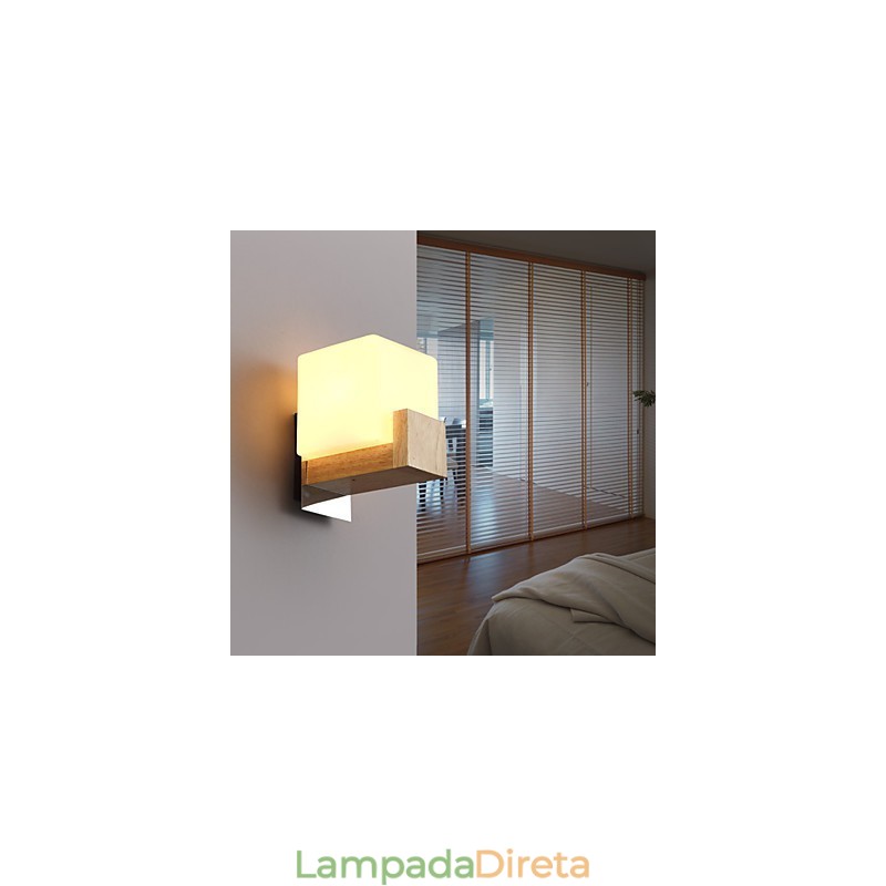 Apliques de parede Mini Estilo Moderno Contemporâneo Madeira Bambu