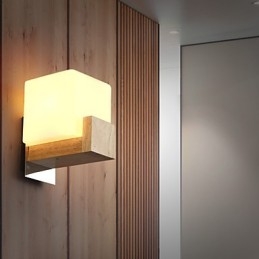 Apliques de parede Mini Estilo Moderno Contemporâneo Madeira Bambu