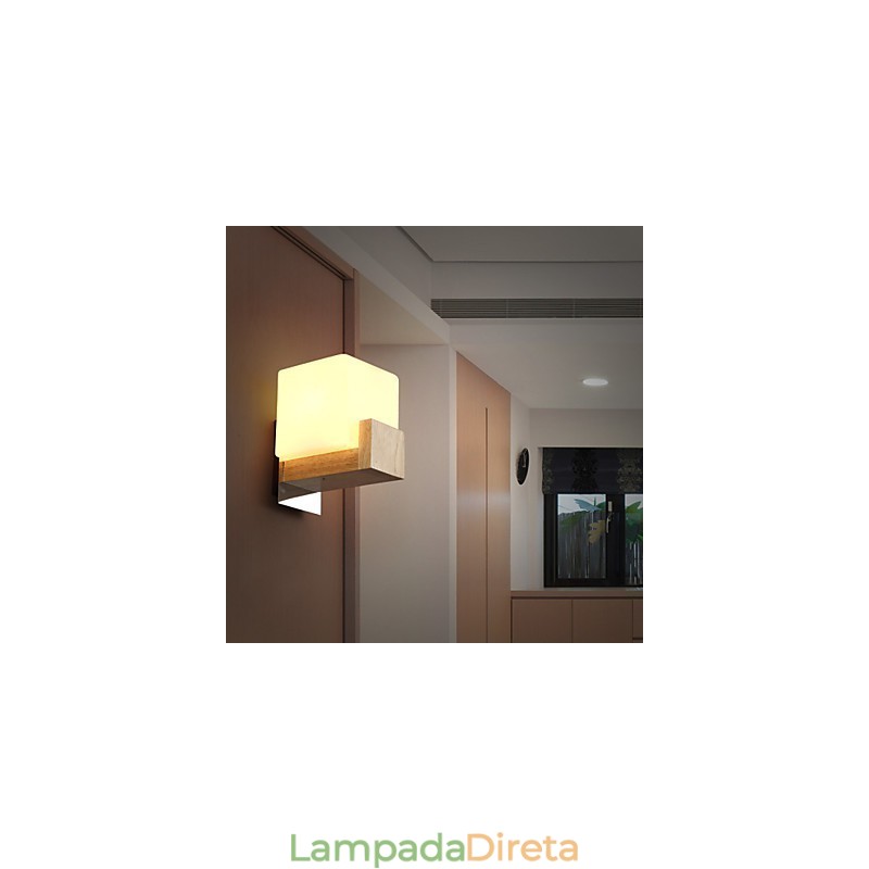 Apliques de parede Mini Estilo Moderno Contemporâneo Madeira Bambu