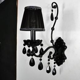 Apliques de parede Cristal Tradicional Clássico Metal Preto