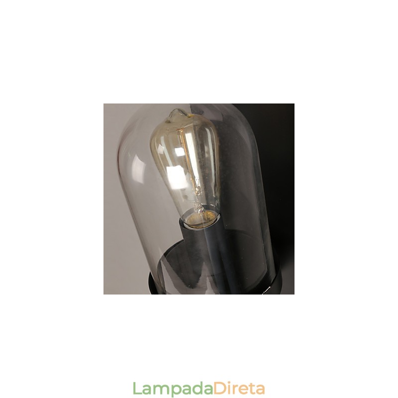 Luminária de parede criativa de ferro forjado e vidro rural
