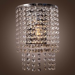 Luminária de parede de cristal contemporânea com 1 luz