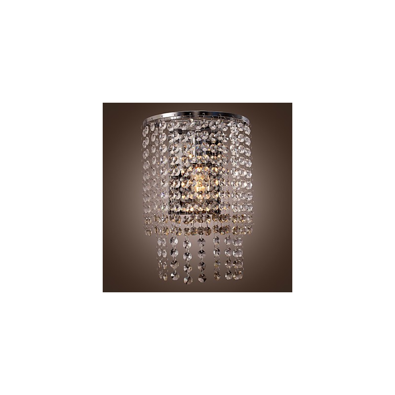 Luminária de parede de cristal contemporânea com 1 luz