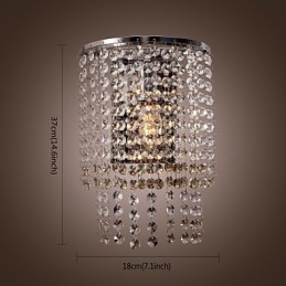 Luminária de parede de cristal contemporânea com 1 luz