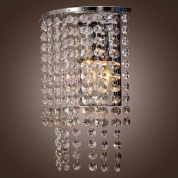 Luminária de parede de cristal contemporânea com 1 luz