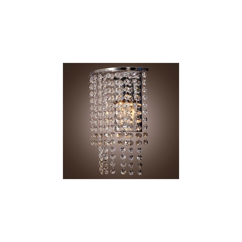 Luminária de parede de cristal contemporânea com 1 luz