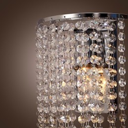 Luminária de parede de cristal contemporânea com 1 luz
