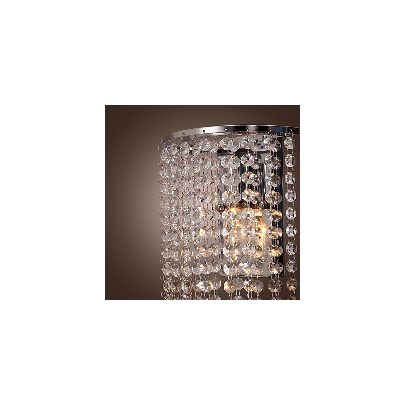 Luminária de parede de cristal contemporânea com 1 luz