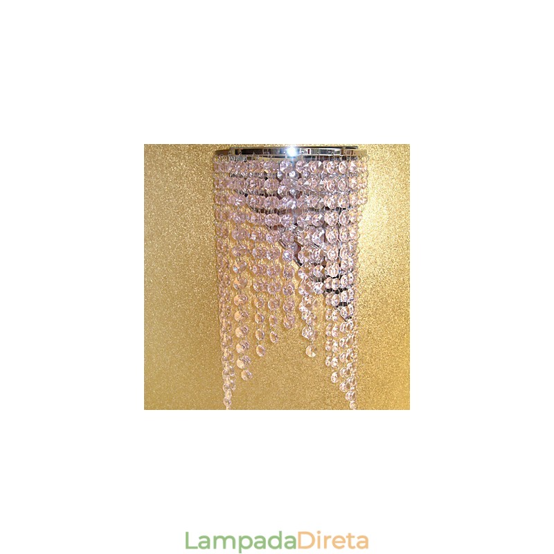 Luminária de parede de cristal moderna com 2 luzes