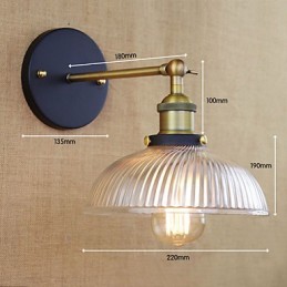 American Country Retro Personalidade Criativa Popular Luminária de Parede Decorativa de Vidro