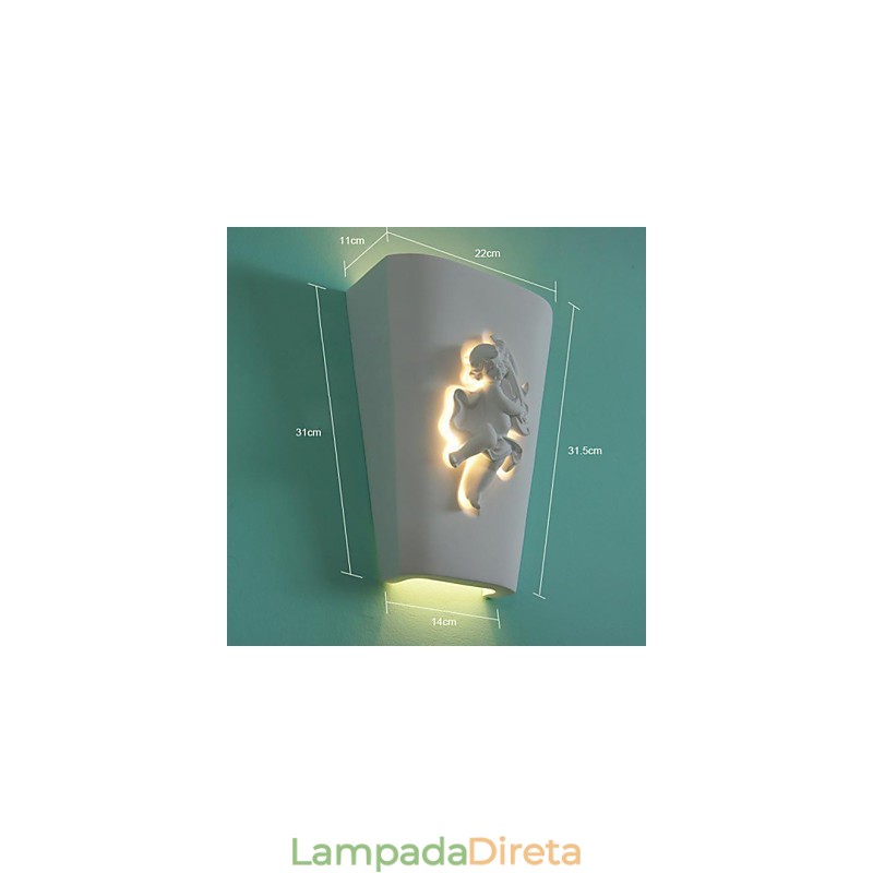 Luminária de parede criativa rural criativa mediterrânea estilo europeu luminária de parede cupido luz