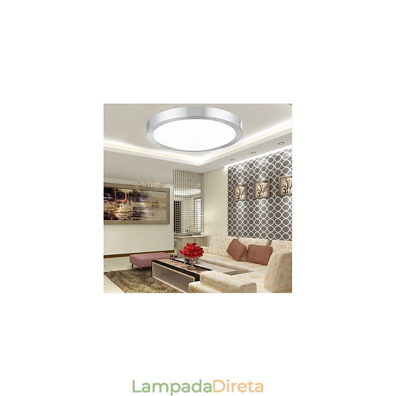Luminárias embutidas redondas simples modernas diâmetro 29cm