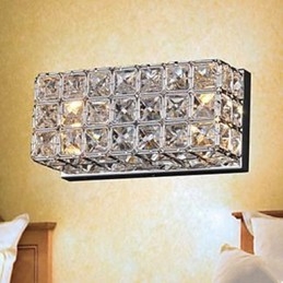 Luminária de parede quadrada contraída e contemporânea K9 Cristal