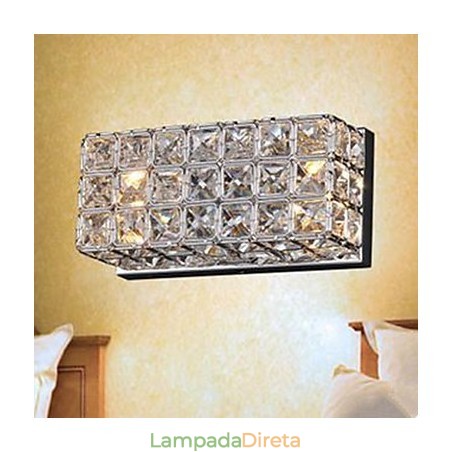 Luminária de parede quadrada contraída e contemporânea K9 Cristal Luminária de parede quadrada contraída e contemporânea K9 Cristal
